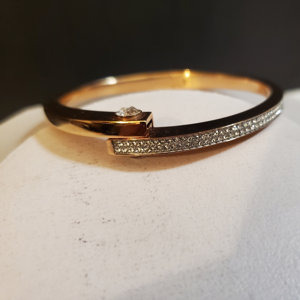 Swarovski Rose Gold Tone Crystal Bangle